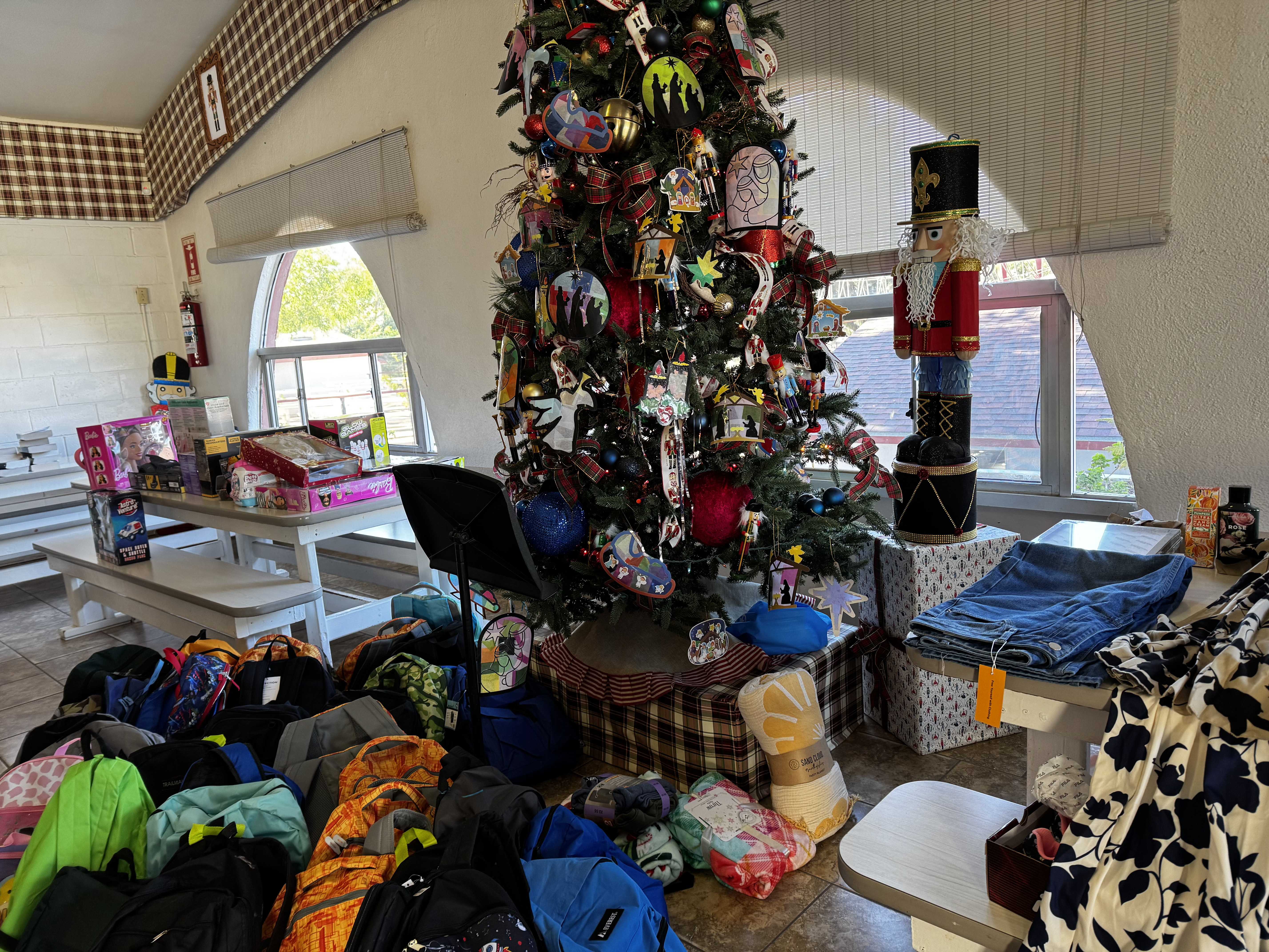 Christmas gifts and backpacks